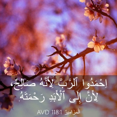 Picture 03 - اَلْمَزَامِيرُ 118:1 AVD - اِحْمَدُوا ٱلرَّبَّ - Bible Verse Picture