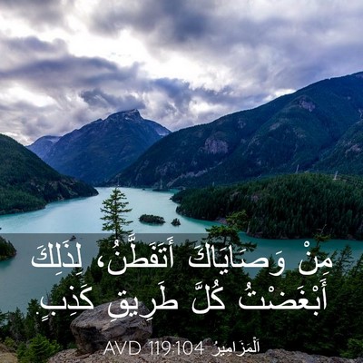Picture 03 - اَلْمَزَامِيرُ 119:104 AVD - مِنْ وَصَايَاكَ - Bible Verse Picture