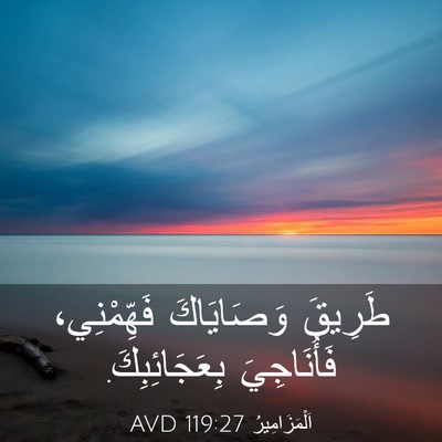 Picture 03 - اَلْمَزَامِيرُ 119:27 AVD - طَرِيقَ وَصَايَاكَ - Bible Verse Picture