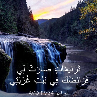 Picture 03 - اَلْمَزَامِيرُ 119:54 AVD - تَرْنِيمَاتٍ صَارَتْ لِي - Bible Verse Picture