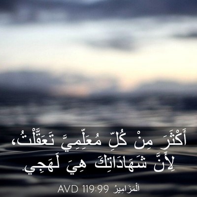 Picture 03 - اَلْمَزَامِيرُ 119:99 AVD - أَكْثَرَ مِنْ كُلِّ - Bible Verse Picture