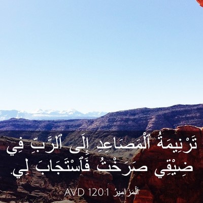 Picture 03 - اَلْمَزَامِيرُ 120:1 AVD - تَرْنِيمَةُ ٱلْمَصَاعِدِ - Bible Verse Picture