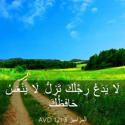 Picture 03 - اَلْمَزَامِيرُ 121:3 AVD - لَا يَدَعُ رِجْلَكَ - Bible Verse Picture