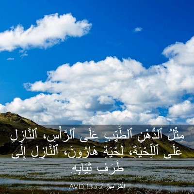Picture 03 - اَلْمَزَامِيرُ 133:2 AVD - مِثْلُ ٱلدُّهْنِ - Bible Verse Picture