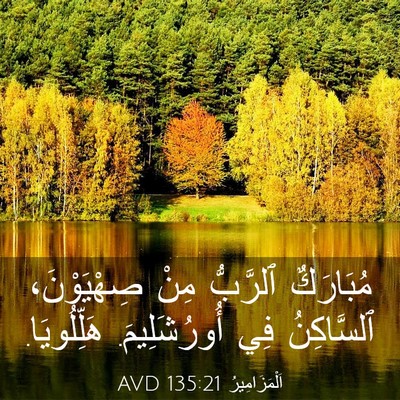 Picture 03 - اَلْمَزَامِيرُ 135:21 AVD - مُبَارَكٌ ٱلرَّبُّ مِنْ - Bible Verse Picture