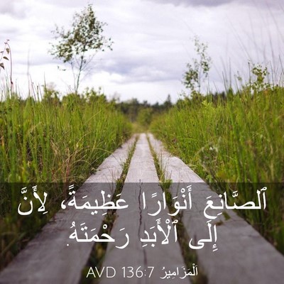 Picture 03 - اَلْمَزَامِيرُ 136:7 AVD - ٱلصَّانِعَ أَنْوَارًا - Bible Verse Picture