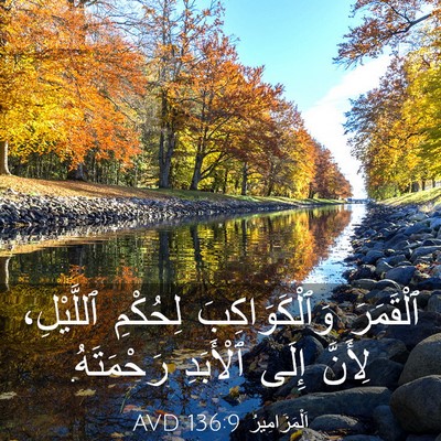 Picture 03 - اَلْمَزَامِيرُ 136:9 AVD - ٱلْقَمَرَ وَٱلْكَوَاكِبَ - Bible Verse Picture