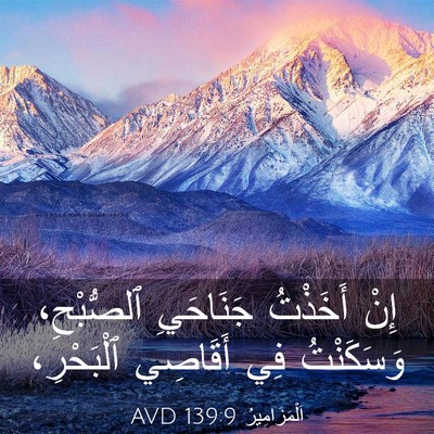 Picture 03 - اَلْمَزَامِيرُ 139:9 AVD - إِنْ أَخَذْتُ جَنَاحَيِ - Bible Verse Picture