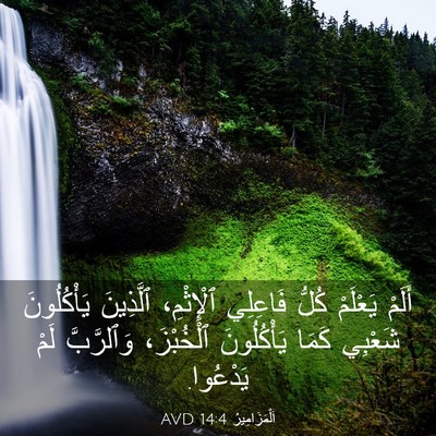 Picture 03 - اَلْمَزَامِيرُ 14:4 AVD - أَلَمْ يَعْلَمْ كُلُّ - Bible Verse Picture