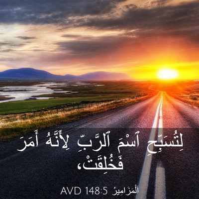 Picture 03 - اَلْمَزَامِيرُ 148:5 AVD - لِتُسَبِّحِ ٱسْمَ - Bible Verse Picture