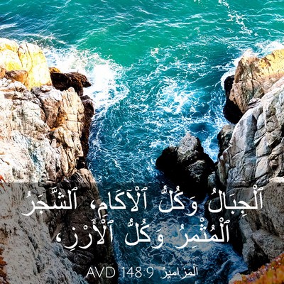 Picture 03 - اَلْمَزَامِيرُ 148:9 AVD - ٱلْجِبَالُ وَكُلُّ - Bible Verse Picture