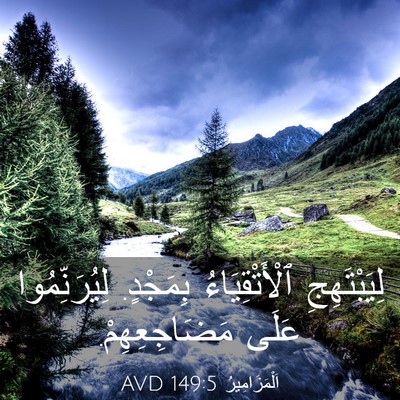 Picture 03 - اَلْمَزَامِيرُ 149:5 AVD - لِيَبْتَهِجِ - Bible Verse Picture