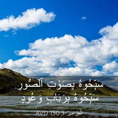 Picture 03 - اَلْمَزَامِيرُ 150:3 AVD - سَبِّحُوهُ بِصَوْتِ - Bible Verse Picture