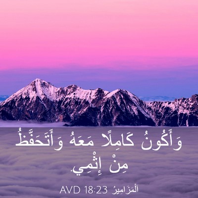 Picture 03 - اَلْمَزَامِيرُ 18:23 AVD - وَأَكُونُ كَامِلًا مَعَهُ - Bible Verse Picture
