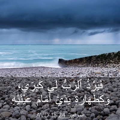 Picture 03 - اَلْمَزَامِيرُ 18:24 AVD - فَيَرُدُّ ٱلرَّبُّ لِي - Bible Verse Picture