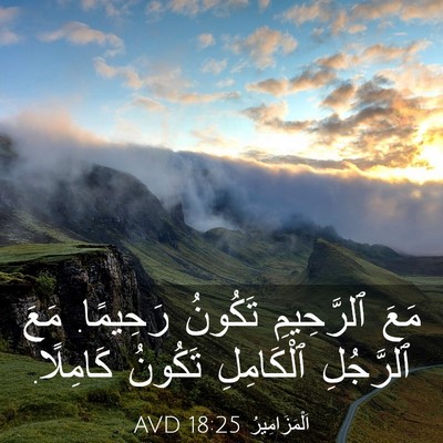 Picture 03 - اَلْمَزَامِيرُ 18:25 AVD - مَعَ ٱلرَّحِيمِ تَكُونُ - Bible Verse Picture