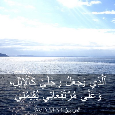 Picture 03 - اَلْمَزَامِيرُ 18:33 AVD - ٱلَّذِي يَجْعَلُ - Bible Verse Picture