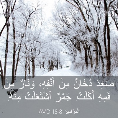 Picture 03 - اَلْمَزَامِيرُ 18:8 AVD - صَعِدَ دُخَانٌ مِنْ - Bible Verse Picture