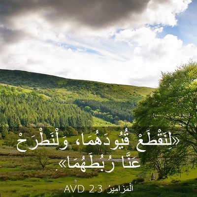 Picture 03 - اَلْمَزَامِيرُ 2:3 AVD - «لِنَقْطَعْ قُيُودَهُمَا، - Bible Verse Picture
