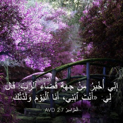 Picture 03 - اَلْمَزَامِيرُ 2:7 AVD - إِنِّي أُخْبِرُ مِنْ - Bible Verse Picture
