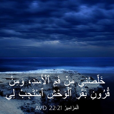 Picture 03 - اَلْمَزَامِيرُ 22:21 AVD - خَلِّصْنِي مِنْ فَمِ - Bible Verse Picture