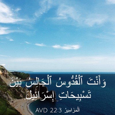Picture 03 - اَلْمَزَامِيرُ 22:3 AVD - وَأَنْتَ ٱلْقُدُّوسُ - Bible Verse Picture