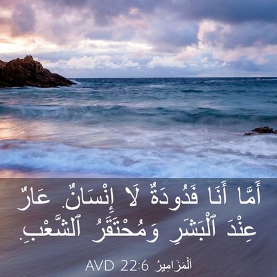 Picture 03 - اَلْمَزَامِيرُ 22:6 AVD - أَمَّا أَنَا فَدُودَةٌ لَا - Bible Verse Picture