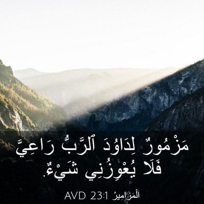 Picture 03 - اَلْمَزَامِيرُ 23:1 AVD - مَزْمُورٌ لِدَاوُدَ - Bible Verse Picture