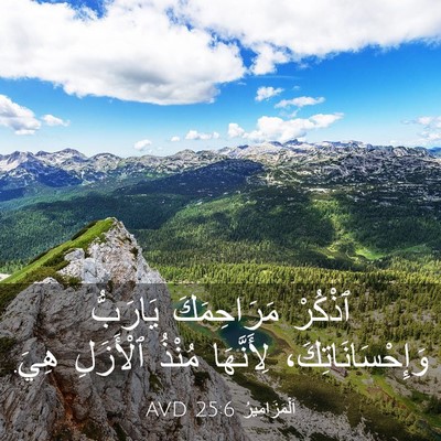 Picture 03 - اَلْمَزَامِيرُ 25:6 AVD - ٱذْكُرْ مَرَاحِمَكَ - Bible Verse Picture