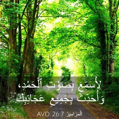 Picture 03 - اَلْمَزَامِيرُ 26:7 AVD - لِأُسَمِّعَ بِصَوْتِ - Bible Verse Picture