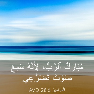 Picture 03 - اَلْمَزَامِيرُ 28:6 AVD - مُبَارَكٌ ٱلرَّبُّ، - Bible Verse Picture