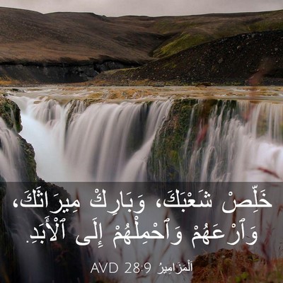 Picture 03 - اَلْمَزَامِيرُ 28:9 AVD - خَلِّصْ شَعْبَكَ، - Bible Verse Picture