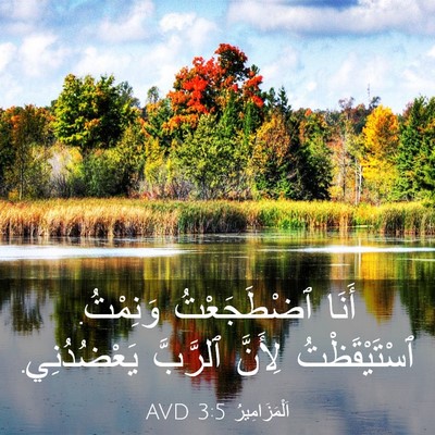 Picture 03 - اَلْمَزَامِيرُ 3:5 AVD - أَنَا ٱضْطَجَعْتُ - Bible Verse Picture