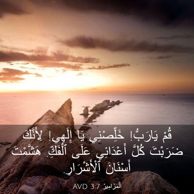 Picture 03 - اَلْمَزَامِيرُ 3:7 AVD - قُمْ يَارَبُّ! خَلِّصْنِي - Bible Verse Picture