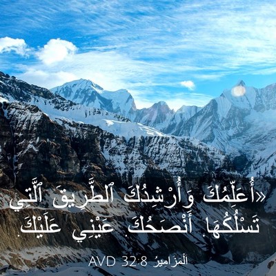 Picture 03 - اَلْمَزَامِيرُ 32:8 AVD - «أُعَلِّمُكَ وَأُرْشِدُكَ - Bible Verse Picture