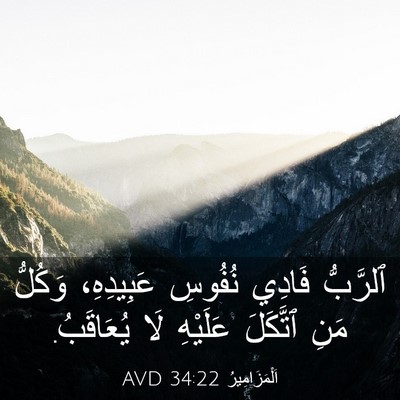 Picture 03 - اَلْمَزَامِيرُ 34:22 AVD - ٱلرَّبُّ فَادِي نُفُوسِ - Bible Verse Picture