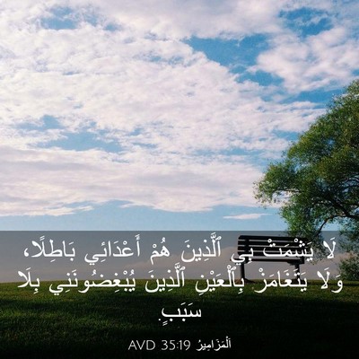 Picture 03 - اَلْمَزَامِيرُ 35:19 AVD - لَا يَشْمَتْ بِي ٱلَّذِينَ - Bible Verse Picture