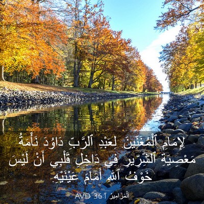 Picture 03 - اَلْمَزَامِيرُ 36:1 AVD - لِإِمَامِ ٱلْمُغَنِّينَ. - Bible Verse Picture