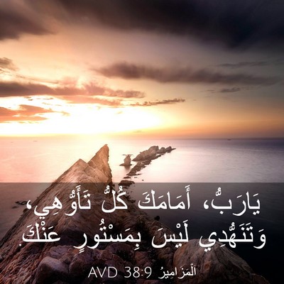 Picture 03 - اَلْمَزَامِيرُ 38:9 AVD - يَارَبُّ، أَمَامَكَ كُلُّ - Bible Verse Picture