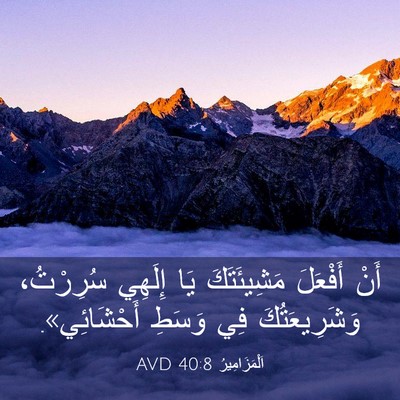 Picture 03 - اَلْمَزَامِيرُ 40:8 AVD - أَنْ أَفْعَلَ مَشِيئَتَكَ - Bible Verse Picture