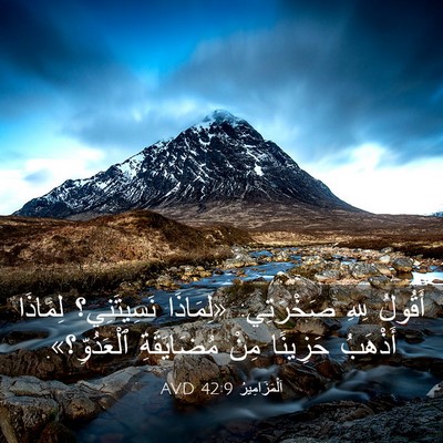 Picture 03 - اَلْمَزَامِيرُ 42:9 AVD - أَقُولُ لِلهِ صَخْرَتِي: - Bible Verse Picture