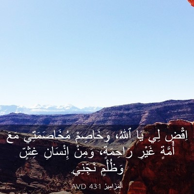 Picture 03 - اَلْمَزَامِيرُ 43:1 AVD - اِقْضِ لِي يَا ٱللهُ، - Bible Verse Picture