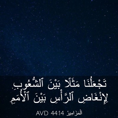 Picture 03 - اَلْمَزَامِيرُ 44:14 AVD - تَجْعَلُنَا مَثَلًا - Bible Verse Picture