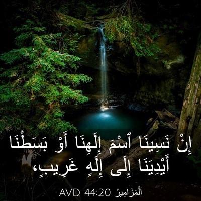 Picture 03 - اَلْمَزَامِيرُ 44:20 AVD - إِنْ نَسِينَا ٱسْمَ - Bible Verse Picture