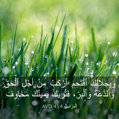 Picture 03 - اَلْمَزَامِيرُ 45:4 AVD - وَبِجَلَالِكَ ٱقْتَحِمِ. - Bible Verse Picture