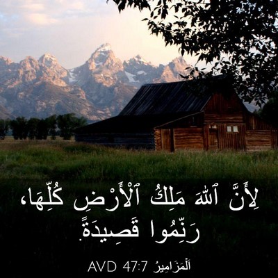 Picture 03 - اَلْمَزَامِيرُ 47:7 AVD - لِأَنَّ ٱللهَ مَلِكُ - Bible Verse Picture