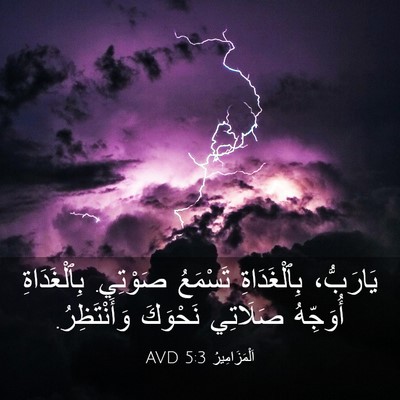 Picture 03 - اَلْمَزَامِيرُ 5:3 AVD - يَارَبُّ، بِٱلْغَدَاةِ - Bible Verse Picture