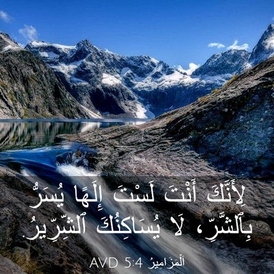 Picture 03 - اَلْمَزَامِيرُ 5:4 AVD - لِأَنَّكَ أَنْتَ لَسْتَ - Bible Verse Picture