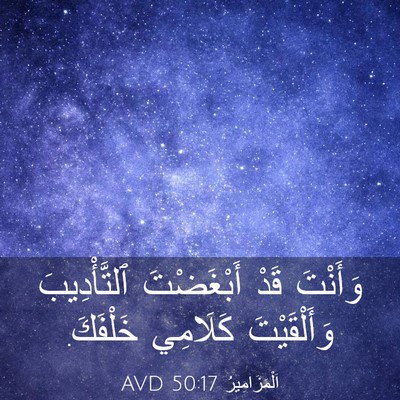 Picture 03 - اَلْمَزَامِيرُ 50:17 AVD - وَأَنْتَ قَدْ أَبْغَضْتَ - Bible Verse Picture