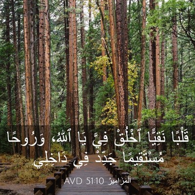 Picture 03 - اَلْمَزَامِيرُ 51:10 AVD - قَلْبًا نَقِيًّا ٱخْلُقْ - Bible Verse Picture